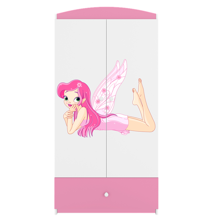 Kocot Kids, Babydreams, szafa, różowa, wróżka ze skrzydełkami, 181.2-52-90 cm