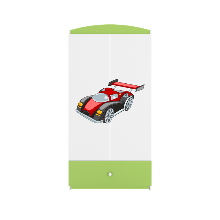 Kocot Kids, Babydreams, szafa, zielona, auto wyścigowe, 181.2-52-90 cm