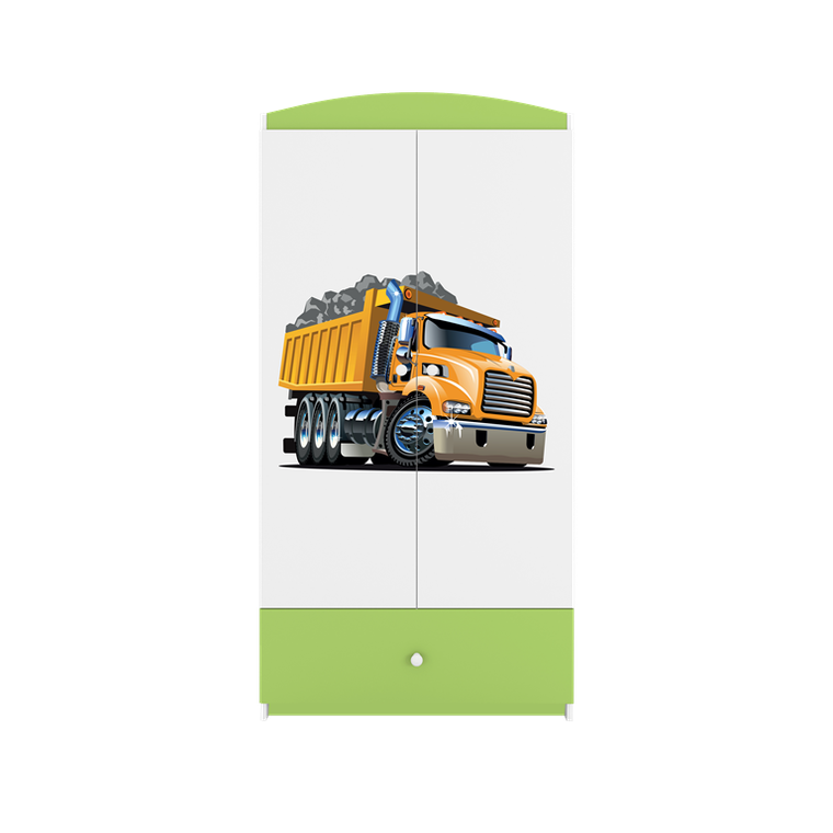 Kocot Kids, Babydreams, szafa, zielona, ciężarówka, 181.2-52-90 cm