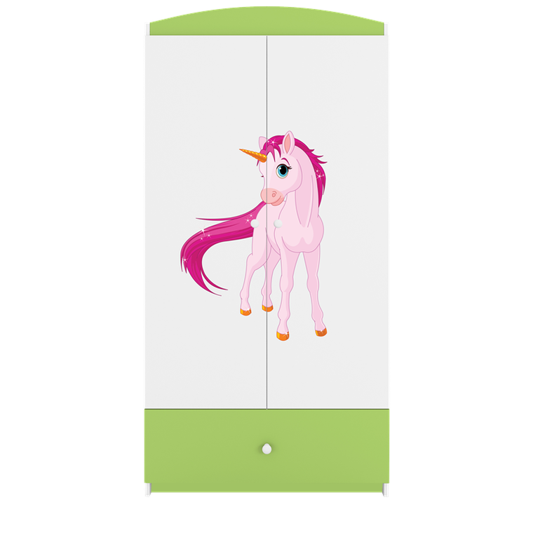 Kocot Kids, Babydreams, szafa, zielona, jednorożec, 181.2-52-90 cm