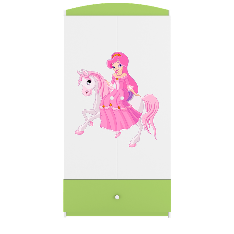 Kocot Kids, Babydreams, szafa, zielona, księżniczka na koniku, 181.2-52-90 cm