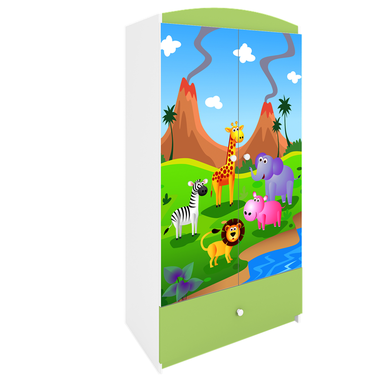 Kocot Kids, Babydreams, szafa, zielona, safari, 181.2-52-90 cm