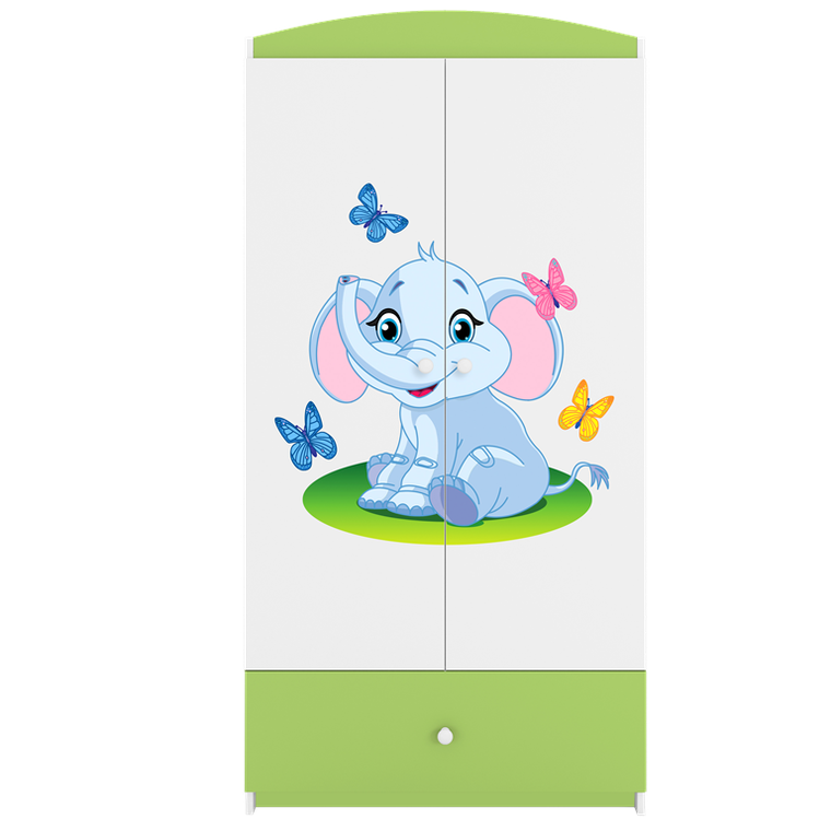 Kocot Kids, Babydreams, szafa, zielona, słonik, 181.2-52-90 cm