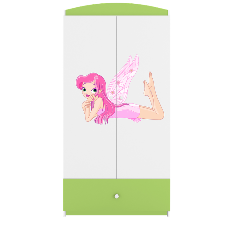 Kocot Kids, Babydreams, szafa, zielona, wróżka ze skrzydełkami, 181.2-52-90 cm