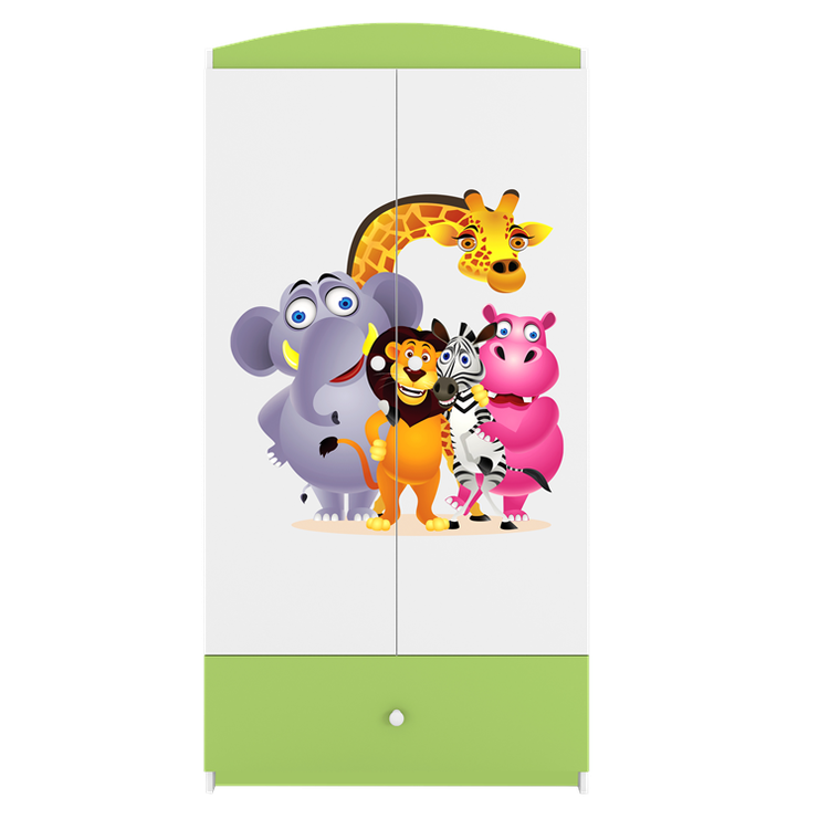 Kocot Kids, Babydreams, szafa, zielona, ZOO, 181.2-52-90 cm