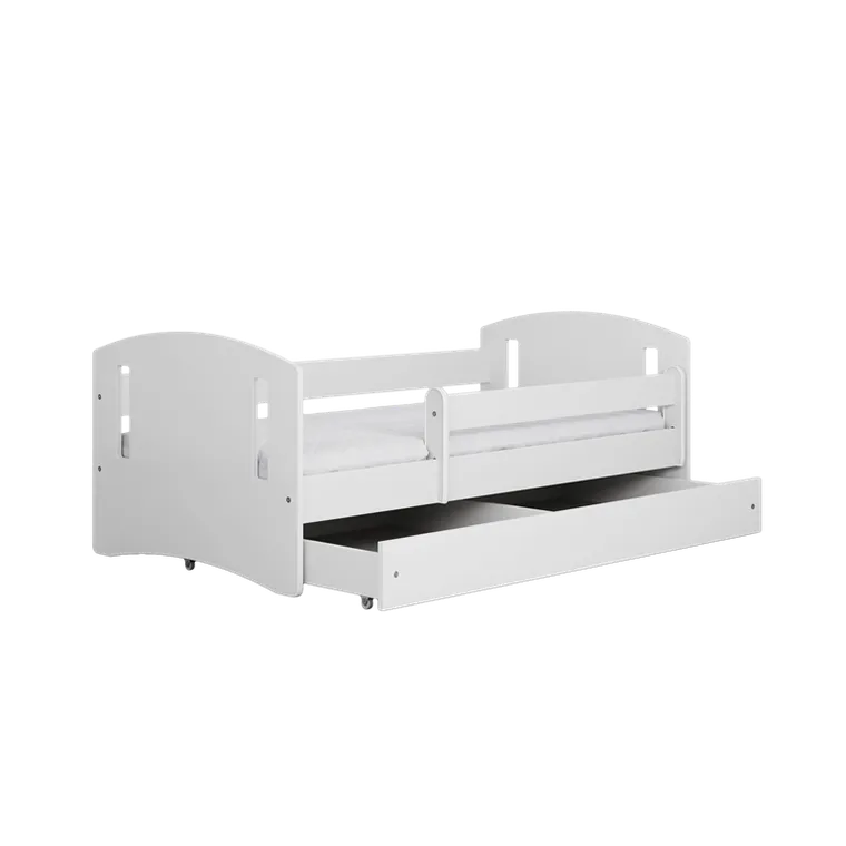 Kocot Kids, Classic 2, łóżko z szufladą, białe, 80-160 cm