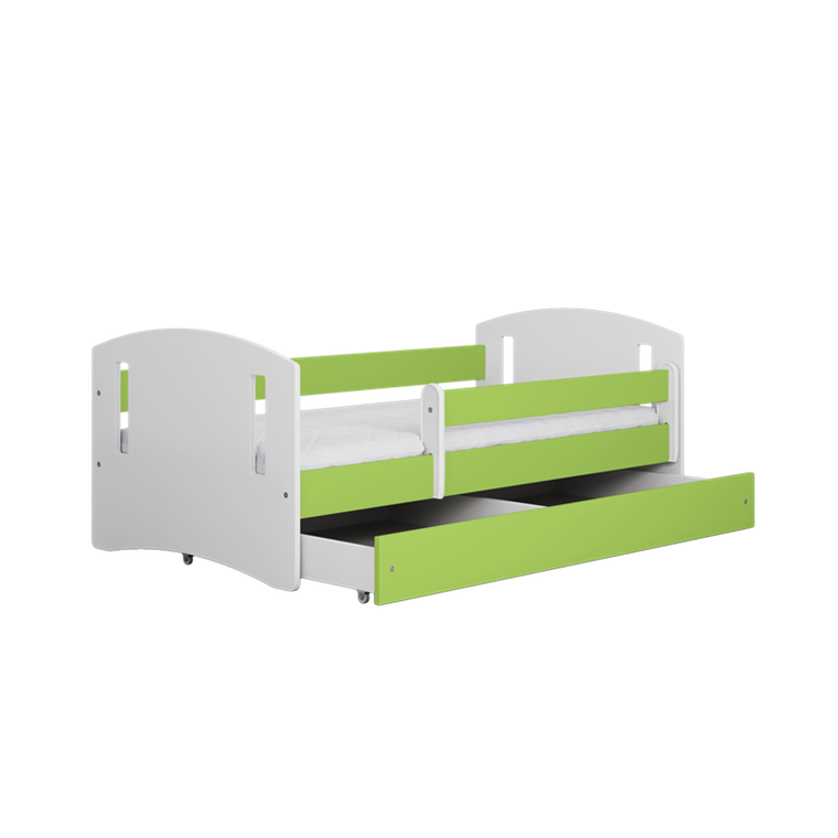 Kocot Kids, Classic 2, łóżko z szufladą, zielone, 80-140 cm