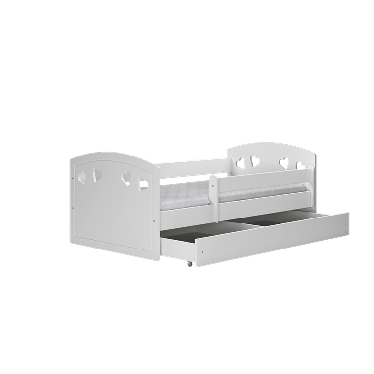 Kocot Kids, Julia, łóżko z szufladą, białe, 80-160 cm