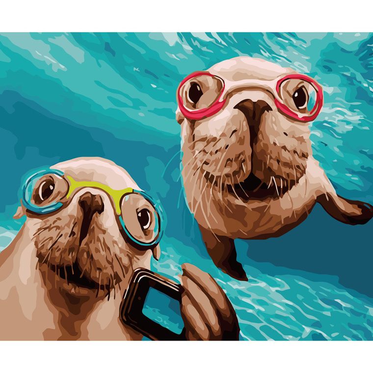 Koh-i-Noor, malowanie po numerach, Foki, 40-50 cm