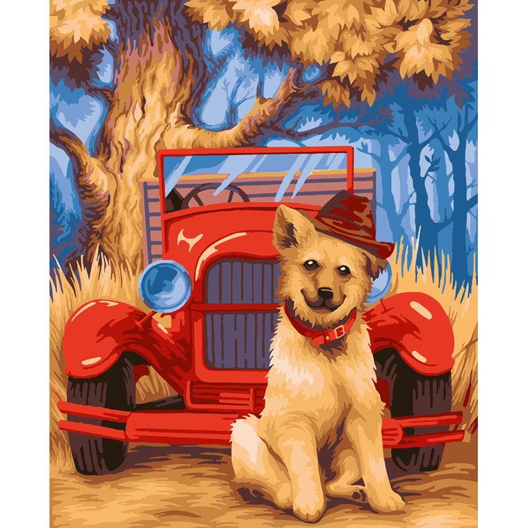 Koh-i-Noor, malowanie po numerach, Piesek w kapeluszu, 40-50 cm