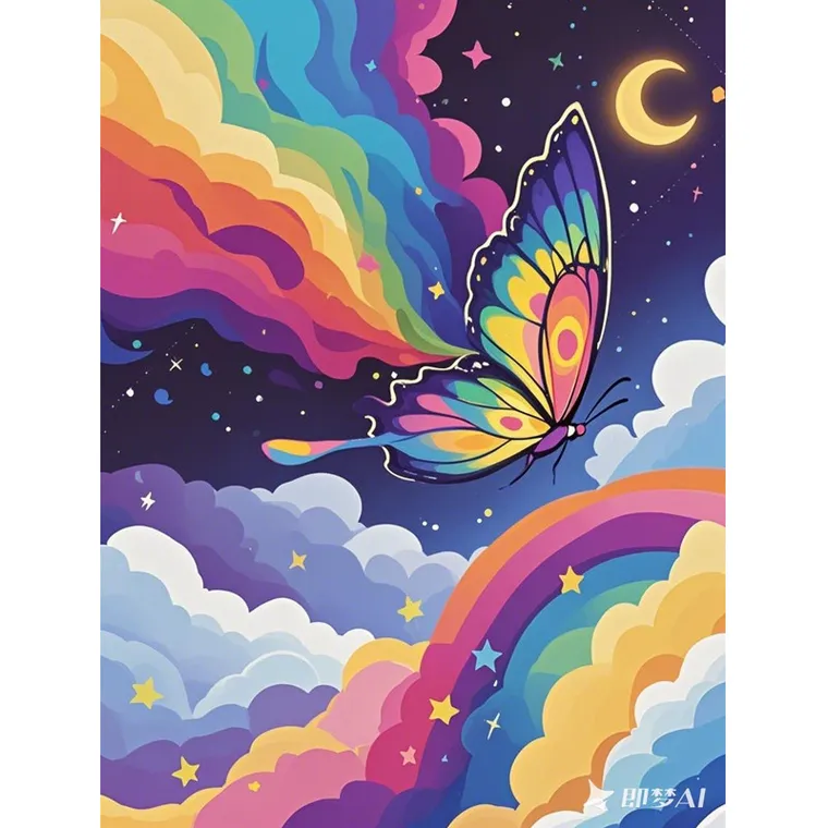 Koh-i-Noor, malowanie po numerach, Tęczowy Motyl, 40-50 cm