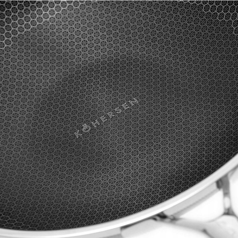 Kohersen, wok z powłoką diamond z pokrywką, black cube, 32 cm, 5,1l,