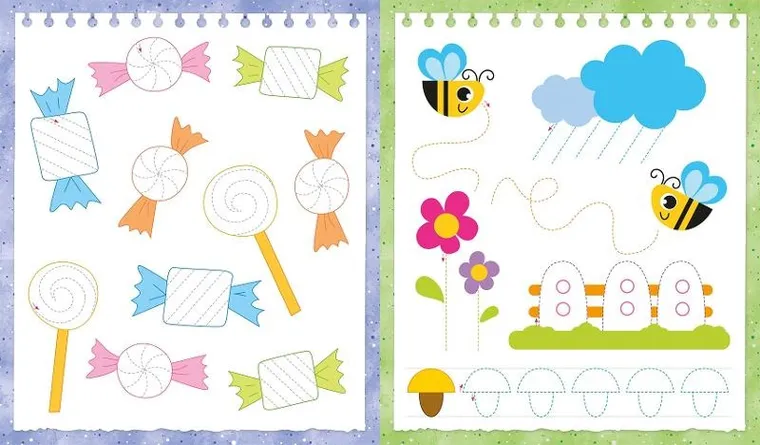 Kolorowe szlaczki z pisakiem. Piszę i zmazuję