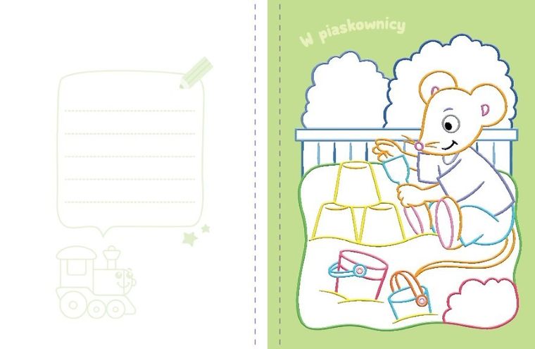 Koloruję i nie wychodzę poza linię - z lokomotywą. Wypukłe kontury