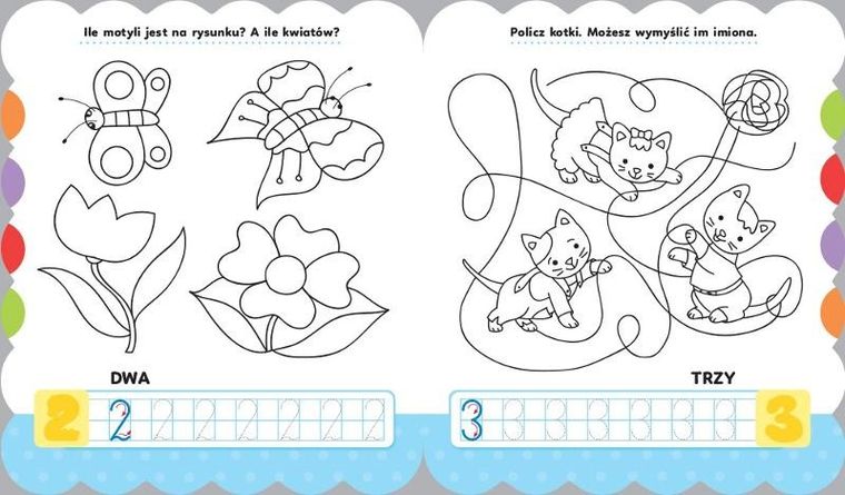 Koloruję i piszę cyferki. Edukacyjna malowanka z naklejkami 5+