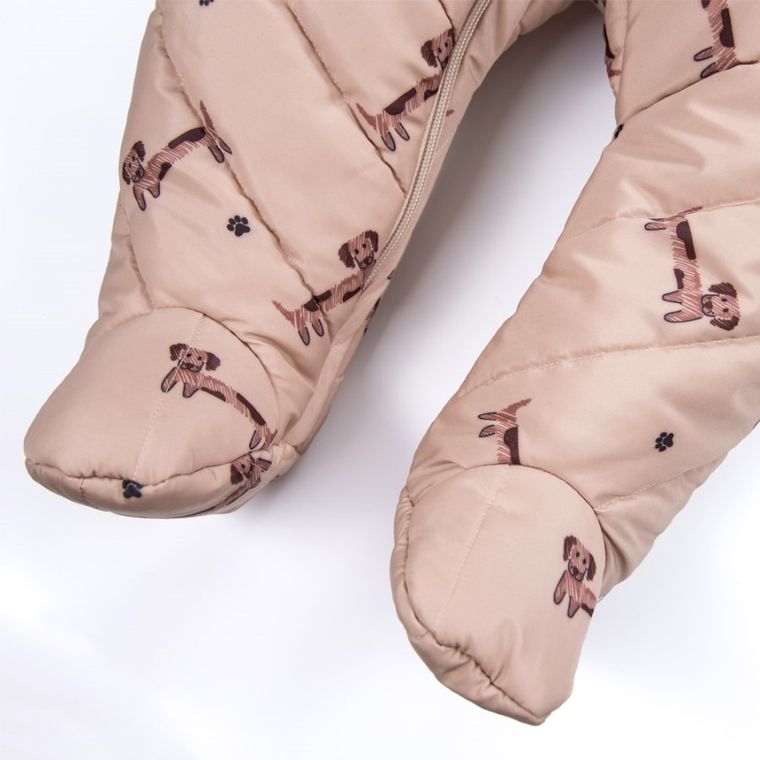 Kombinezon chłopięcy z kapturem, beżowy, Eevi