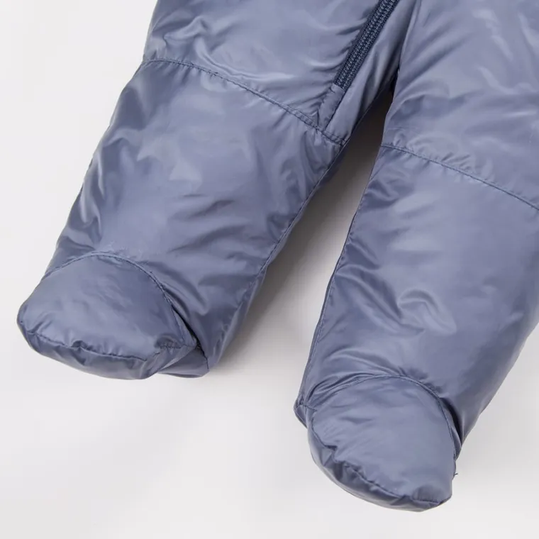 Kombinezon chłopięcy z kapturem, ocieplany, granatowy, Eevi