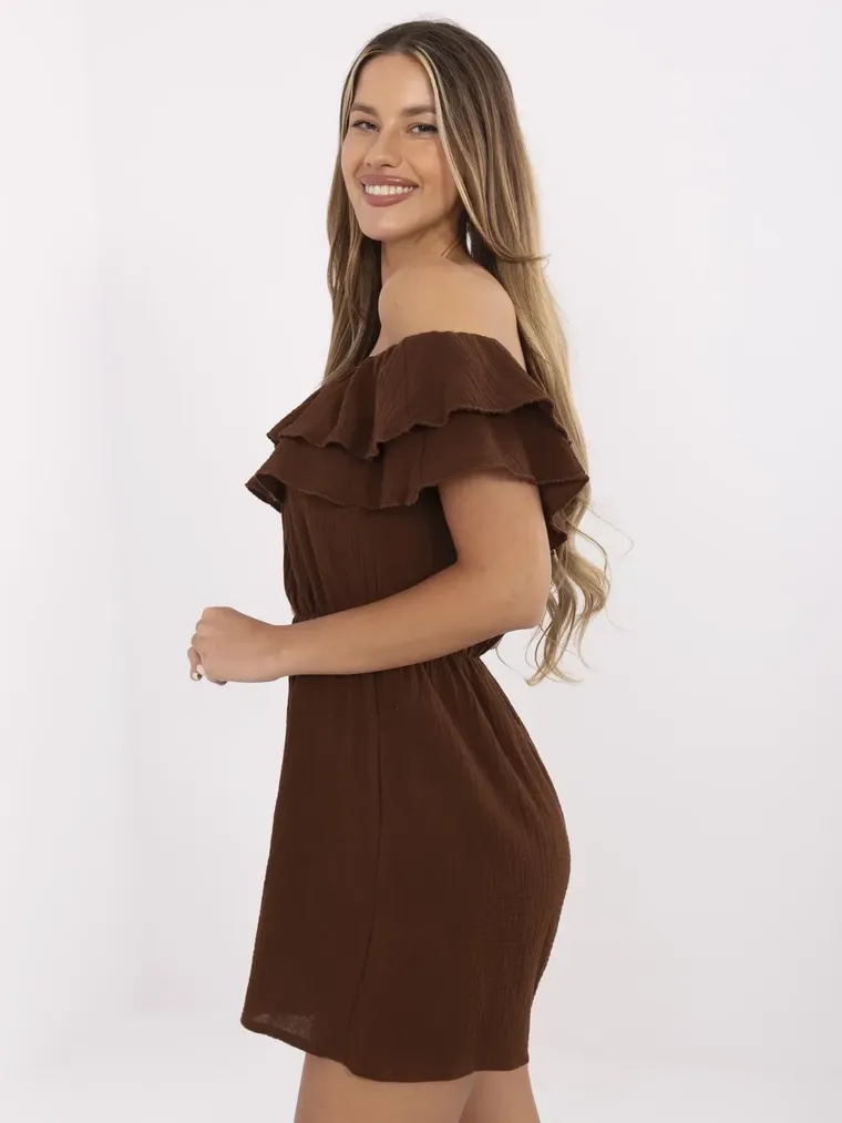 Kombinezon damski, brązowy, Italy Moda