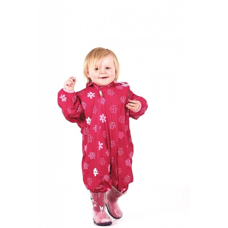 Kombinezon przeciwdeszczowy dziecięcy z kapturem, różowy, LittleLife