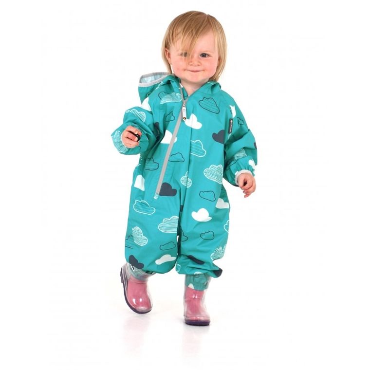 Kombinezon przeciwdeszczowy dziecięcy z kapturem, turkusowy, LittleLife