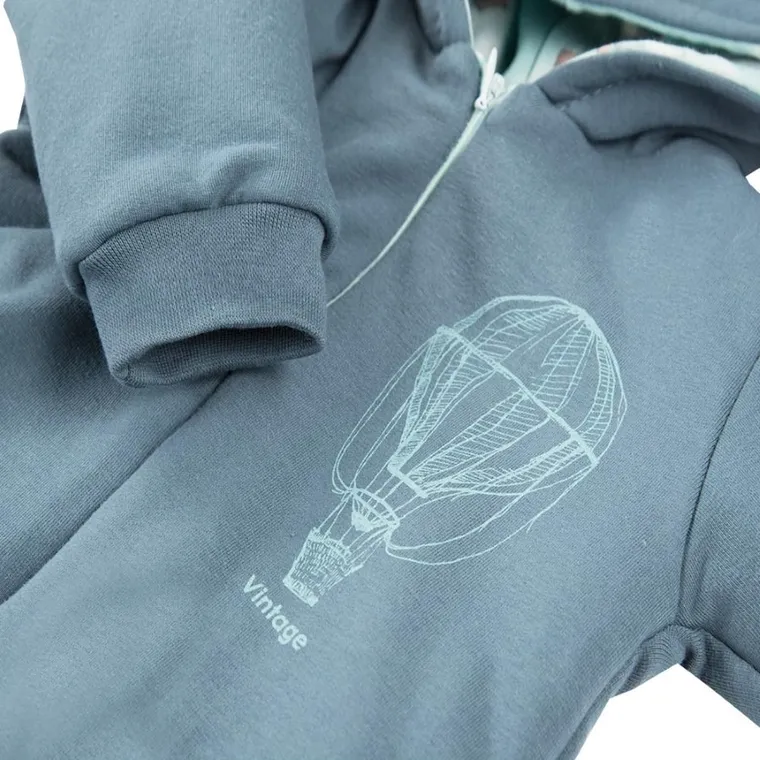 Kombinezon przejściowy chłopięcy z kapturem, niebieski, Eevi