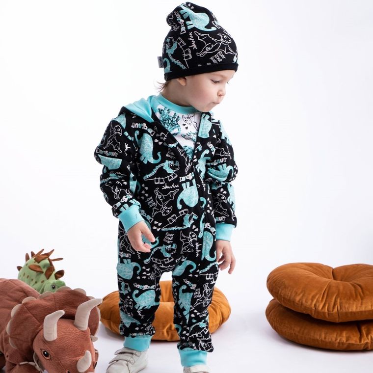 Kombinezon przejściowy chłopięcy z kapturem, ocieplany, mix, Nicol