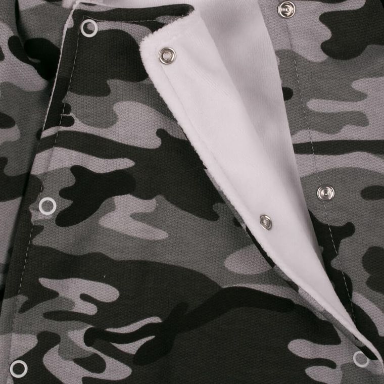 Kombinezon przejściowy chłopięcy z kapturem, szaro-czarny, Tup Tup