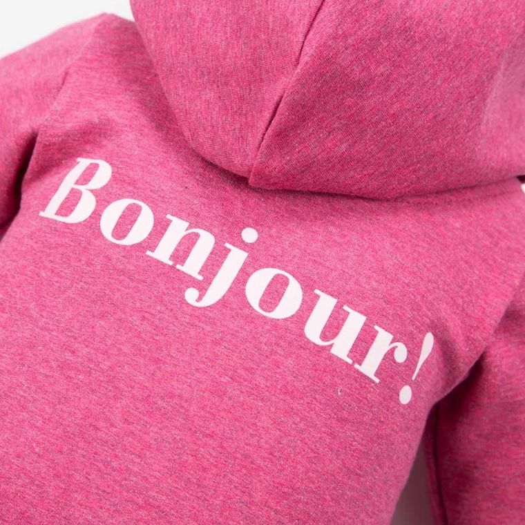 Kombinezon przejściowy dziewczęcy z kapturem, bordowy, Eevi