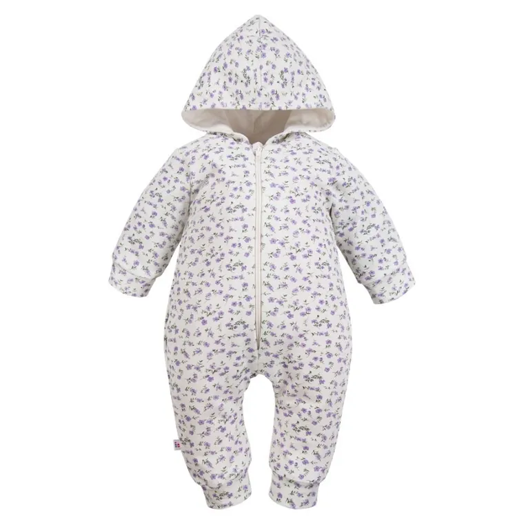 Kombinezon przejściowy dziewczęcy z kapturem, ecru, Eevi