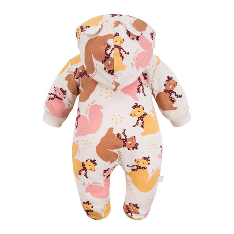 Kombinezon przejściowy dziewczęcy z kapturem, ecru, Eevi