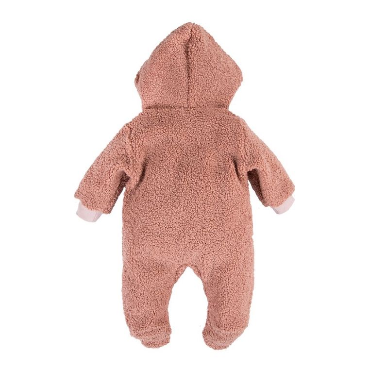Kombinezon przejściowy dziewczęcy z kapturem, różowy, baranek, Eevi