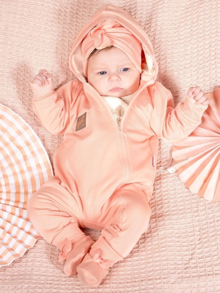 Kombinezon przejściowy dziewczęcy z kapturem, różowy, Nicol