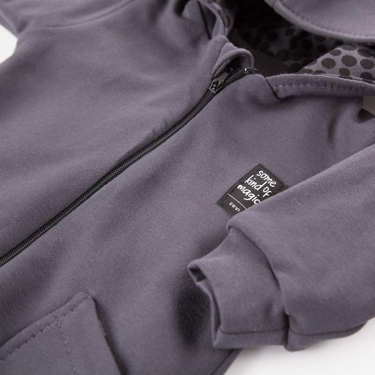 Kombinezon przejściowy niemowlęcy z kapturem, ciemnoszary, Eevi