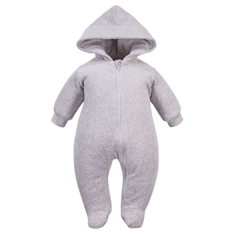 Kombinezon przejściowy niemowlęcy z kapturem, szary, Eevi