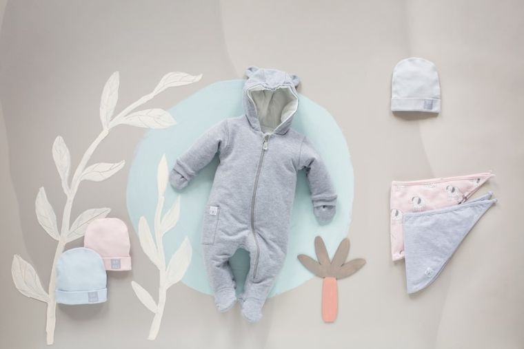 Kombinezon przejściowy niemowlęcy z kapturem, szary, Pinokio