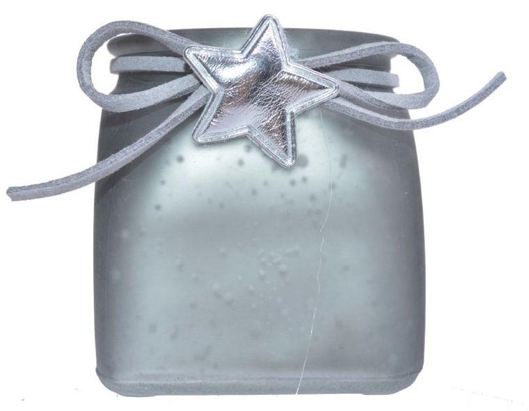 Komplet 4 świeczników na podstawie z ozdobami, srebrny, 32-12-7 cm