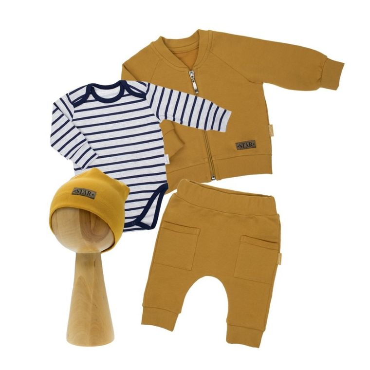 Komplet chłopięcy 4-częściowy, żółty, Nicol