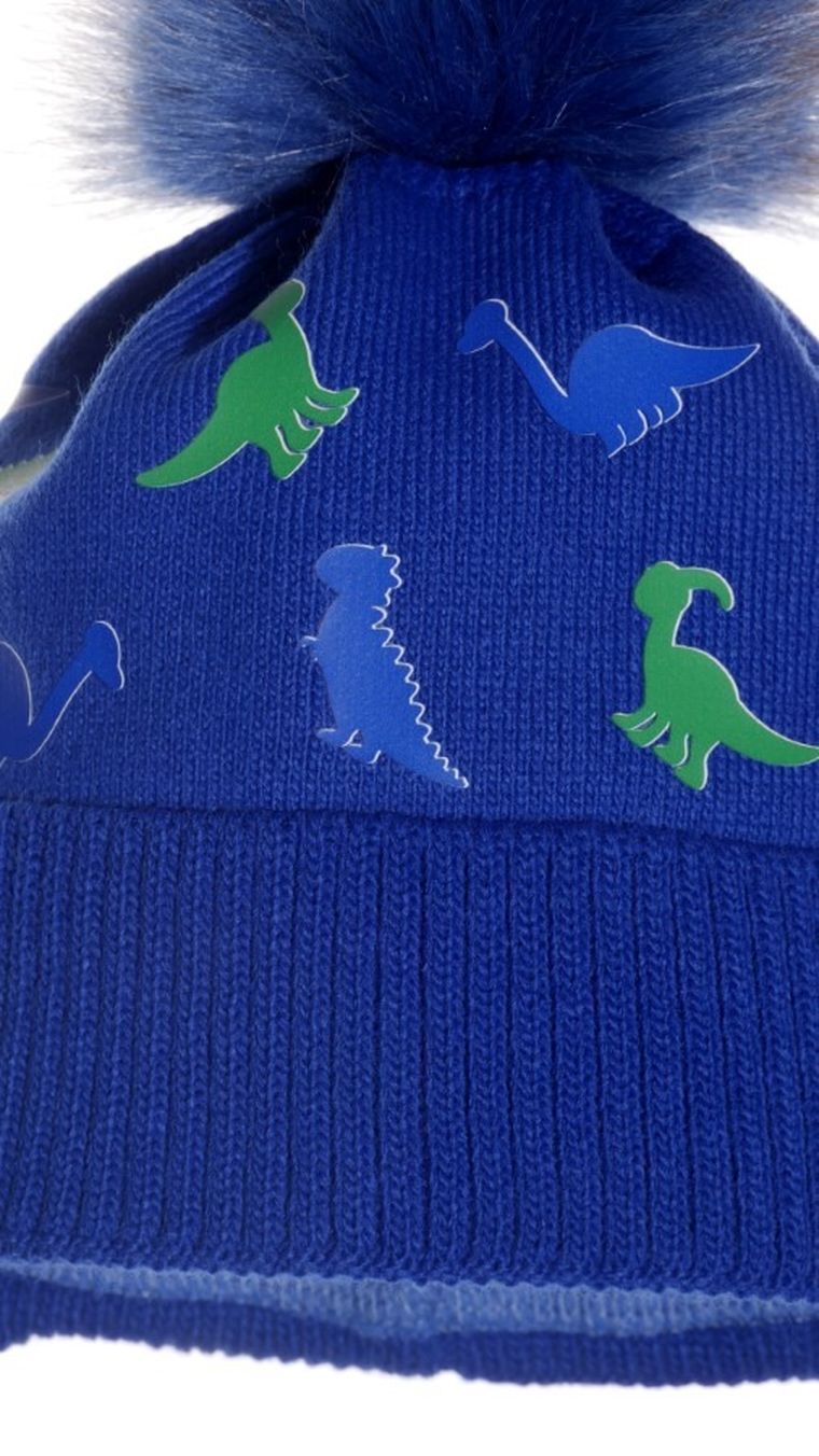 Komplet chłopięcy, Czapka, Komin, niebieski, Ambra