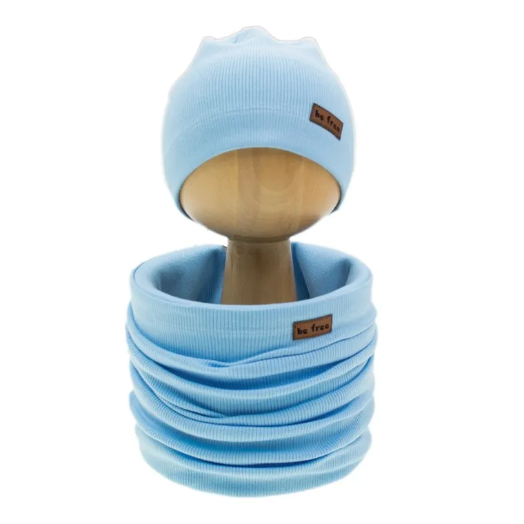 Komplet chłopięcy, Czapka, Komin, niebieski, Nicol