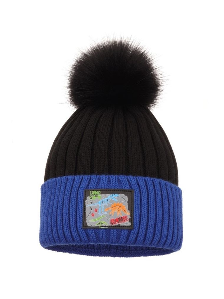 Komplet chłopięcy, Czapka z pomponem, Komin, mix, Ambra