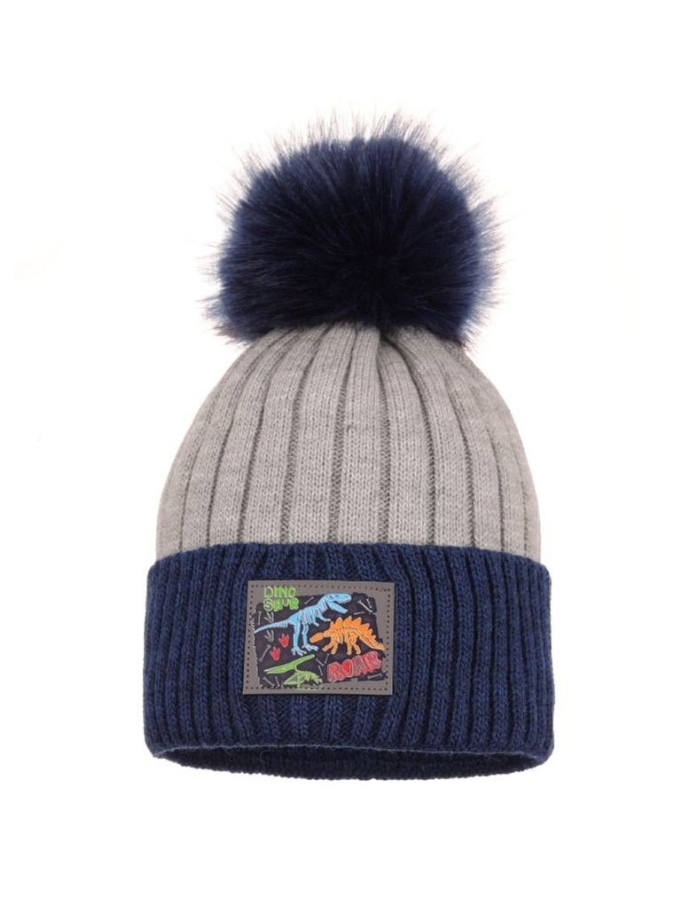 Komplet chłopięcy, Czapka z pomponem, Komin, mix, Ambra