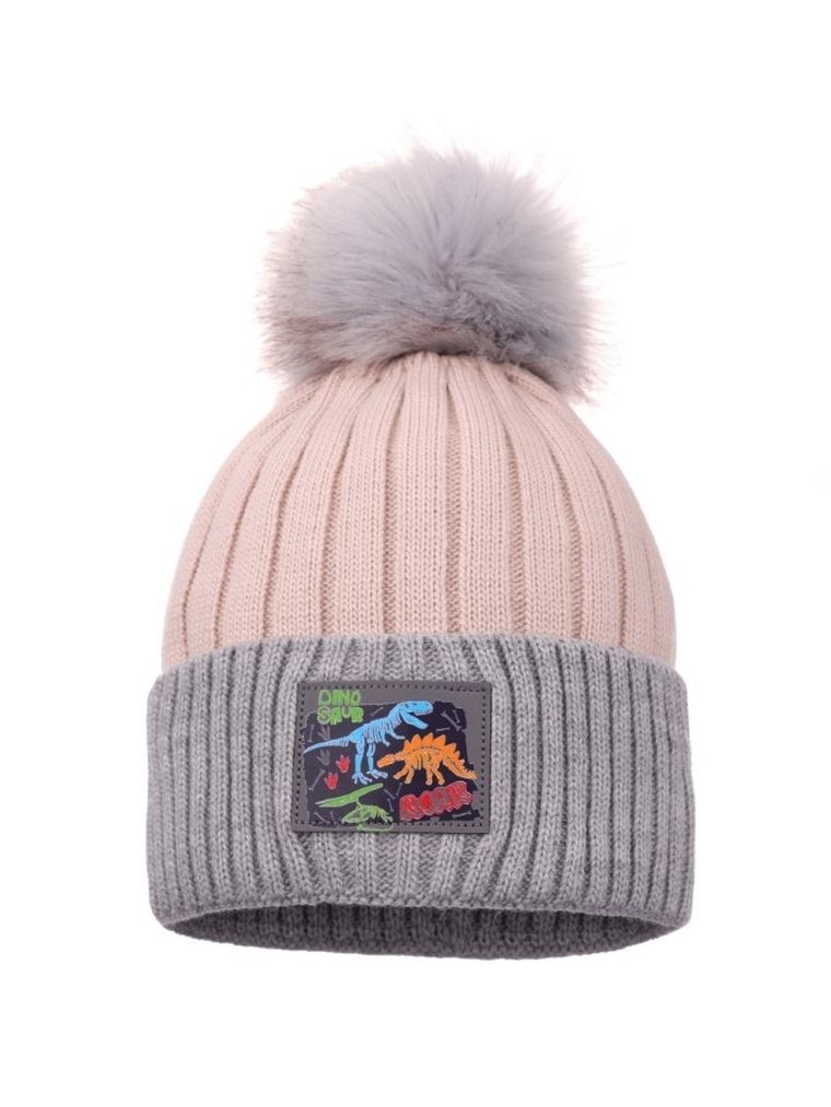 Komplet chłopięcy, Czapka z pomponem, Komin, mix, Ambra