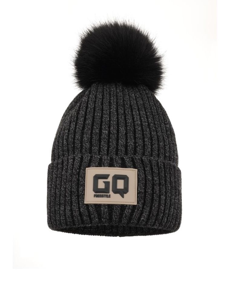 Komplet chłopięcy, Czapka z pomponem, Komin, szary, Ambra