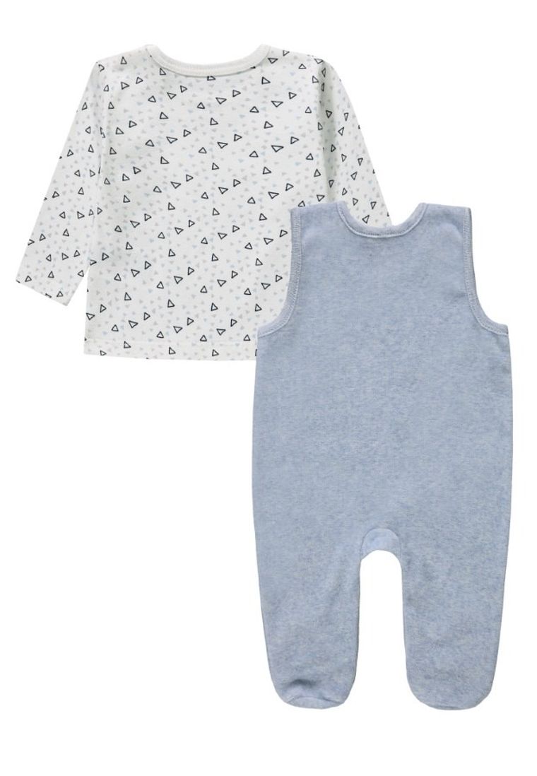 Komplet chłopięcy, Śpiochy, Bluzka z długim rękawem, niebiesko-biały, Kanz