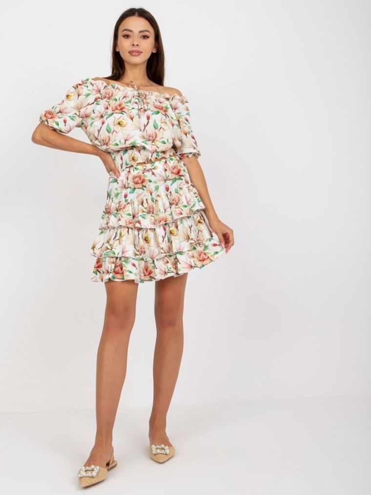 Komplet damski, Bluzka z krótkim rękawem, Spódnica, mix, Lakerta