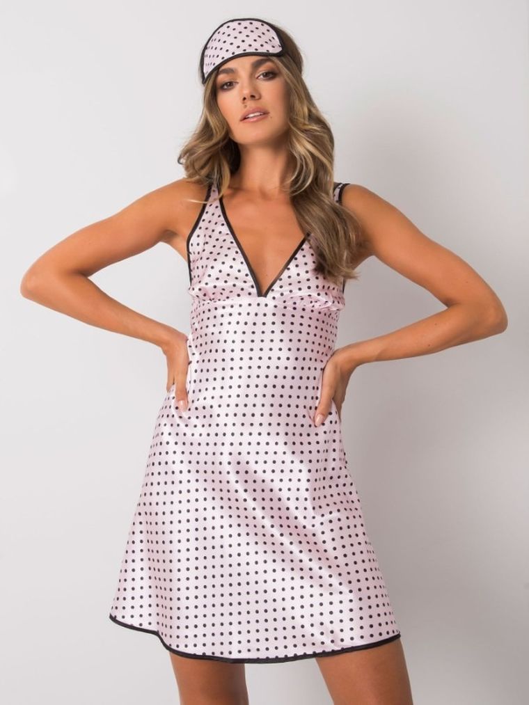 Komplet damski, Koszula nocna bez rękawów, Szlafrok, różowy, Xsapienza