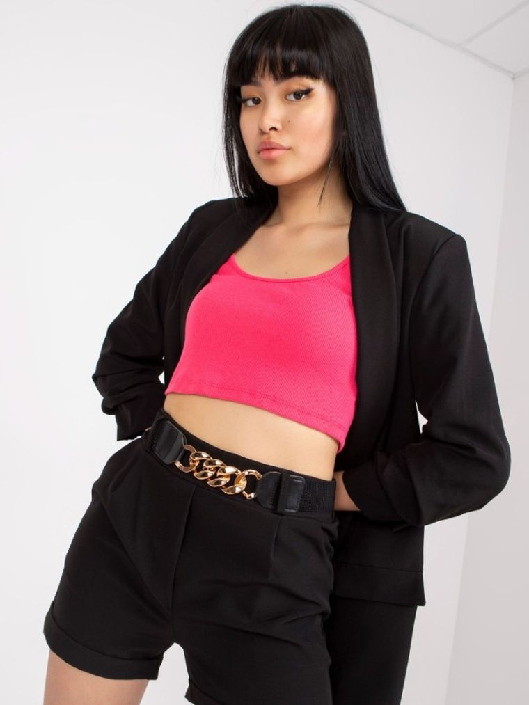 Komplet damski, Marynarka, Szorty, czarny, Italy Moda