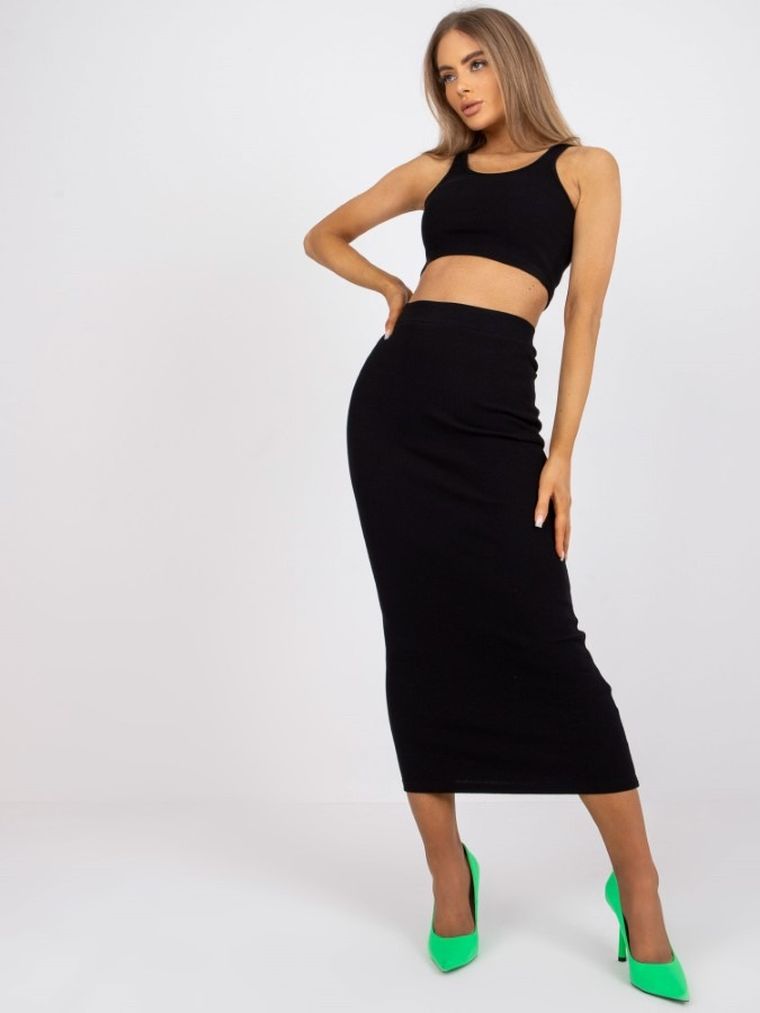 Komplet damski, Top, Spódnica, czarny, Rue Paris