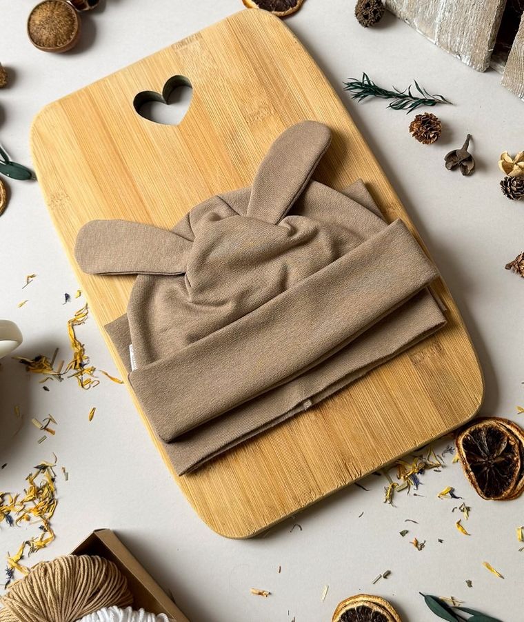 Komplet dziecięcy, Czapka, Komin, beżowy, Iltom