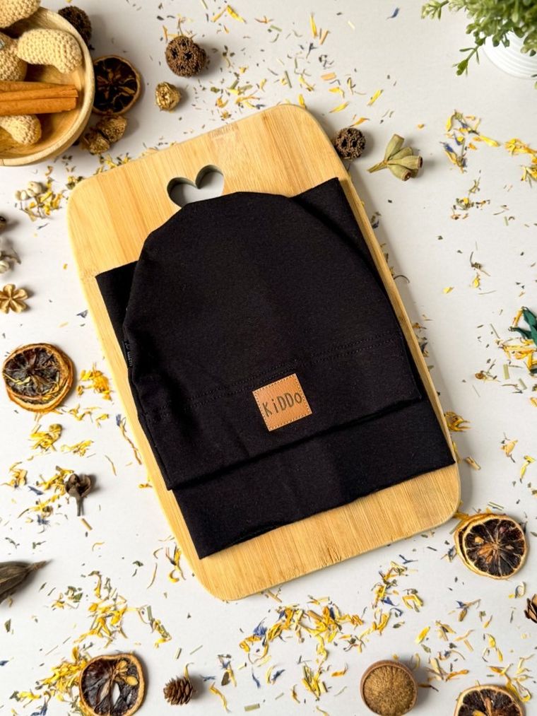 Komplet dziecięcy, Czapka, Komin, czarny, Iltom